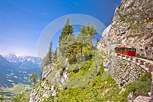 KehlsteinstraÃÅ¸e or Kehlstein road on Alps cliffs leading to Eagle`s Nest